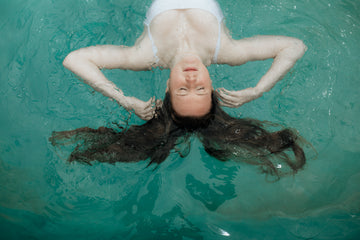 Dive hair first to banish the green hue of swimmers hair.
