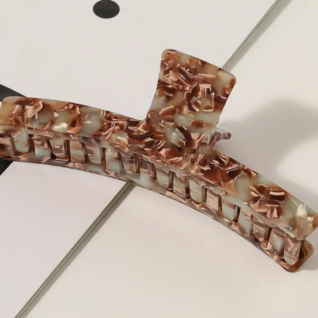 Mint and Bronze claw clip in large size