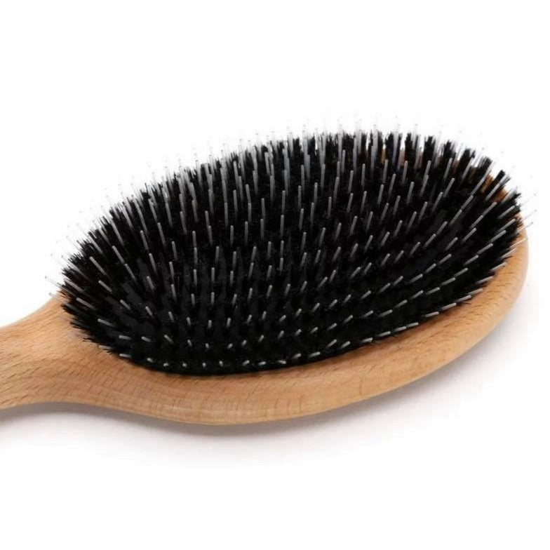 100% boar bristle and nylon blend wooden hair brush