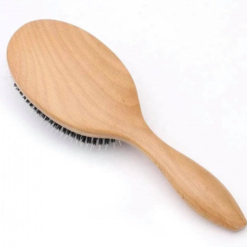 Hand Carved Beech wood hairbrush