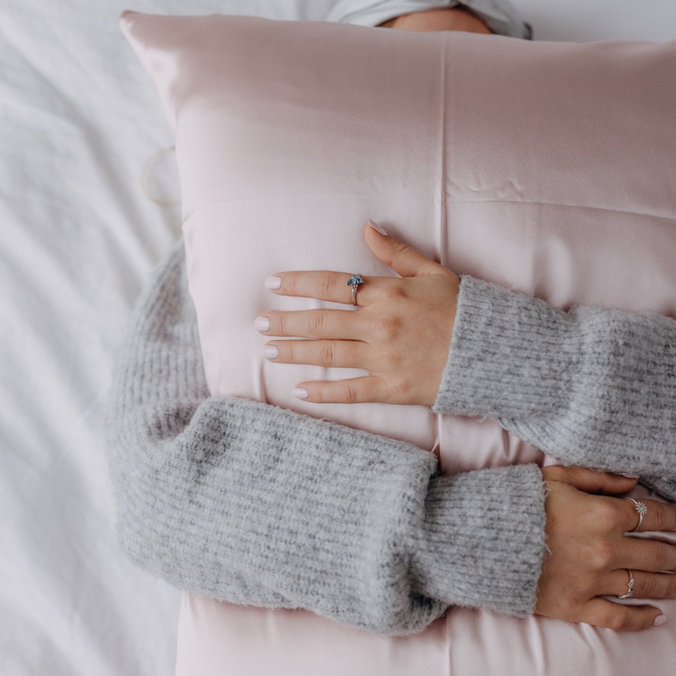 silk pillowcase in blush pink