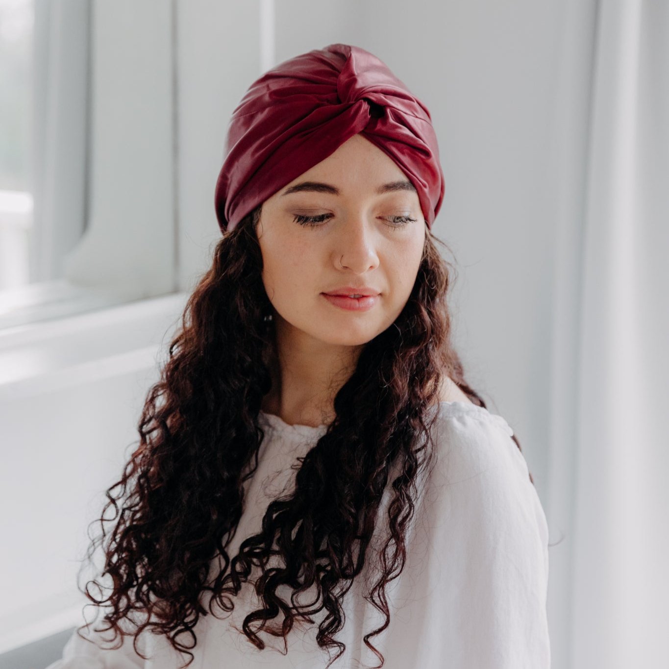 100% mulberry silk hair turban and sleeping cap